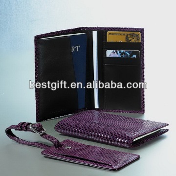 lizard pattern leather journey passport holder luggage tag