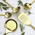 7PCS aço inoxidável banhado a ouro conjunto de utensílios de cozinha