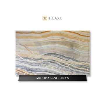 Multicolor Rainbow Onyx Slab for Villa Backlit Walls