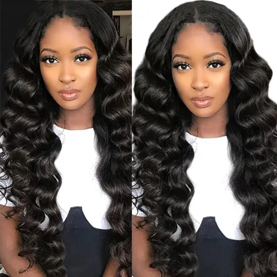 BIS Hair Free Shipping Human Hair Wigs 100% remy Indian Human Hair Closure Wig Loose wave 4X4 Lace Front Wig