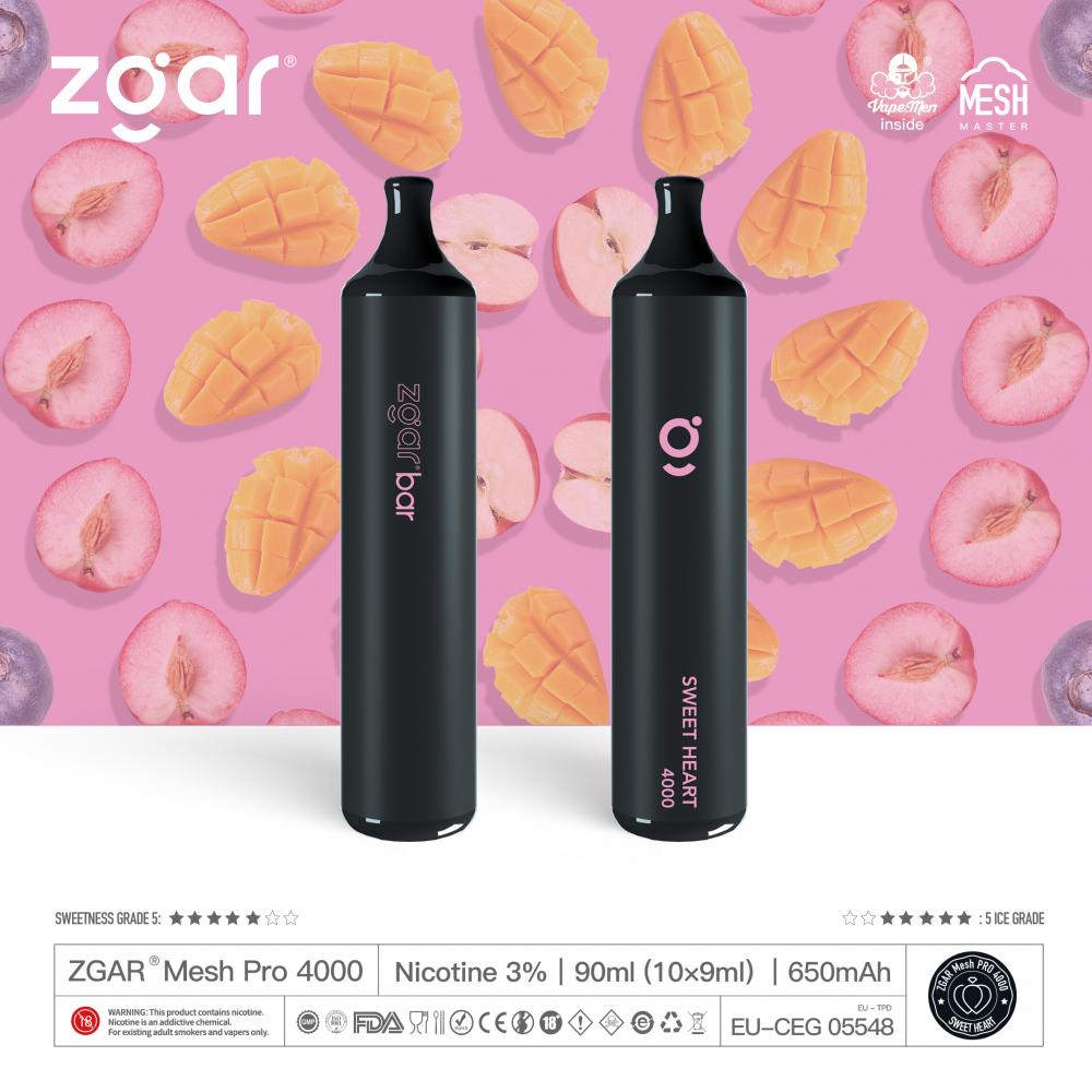 Zgar 4000 Puffs قلم vape القابل للتصرف