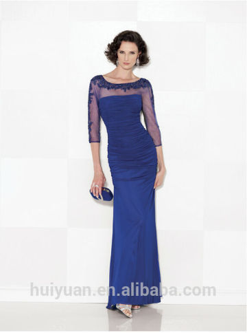 long sleeve chiffon lace beaded mother evening gown