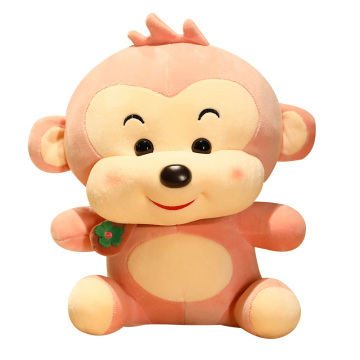New Arrival: Soft Stuffed Cartoon Pink Monkey Plush Toy with Scarf for Kids