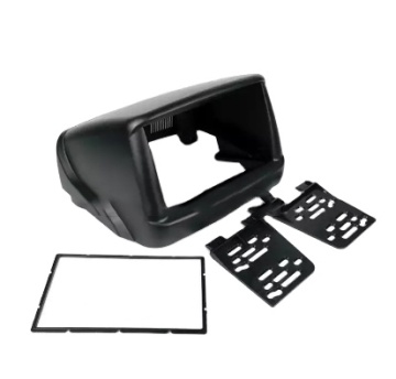 2din Car Radio Stereo Fascia Plate Plate Abs พอดีสำหรับ Fiat Doblo 2002-2017 Fascia Multimedia DVD สีเทา