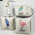 Conjunto de pássaros lance fronhas flamingo papagaio capa de almofada decorativa fronha para sofá quarto sofá carro 18 x 18 polegadas