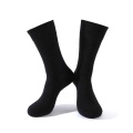 Quality assurance size optional four season wear business mens crew official black socks 100% cotton