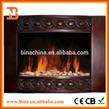 Curved PU Decor flame effect electric fireplace heater