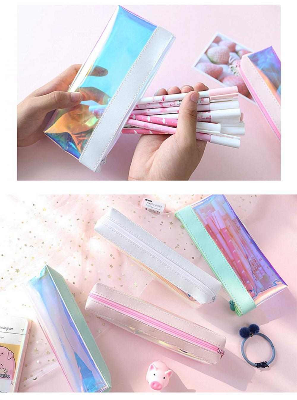 Laser Clear Colorful Pencil Case 3 Laser Clear Colorful Pencil Case 3
