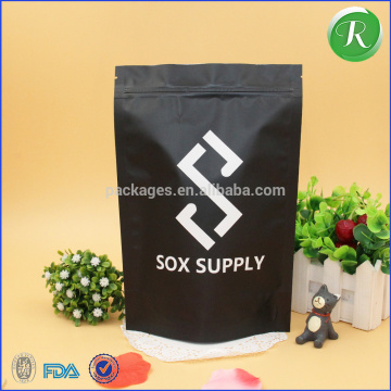 Black mylar foil Stand Up Zip Lock Bag cloth Packing