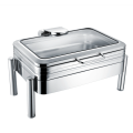 Chafing dish en acier inoxydable dans un restaurant buffet