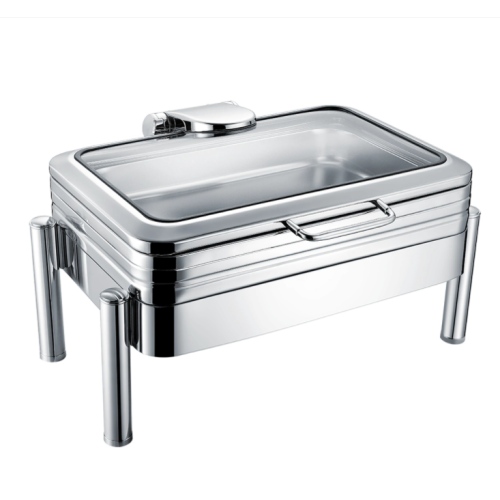 Chafing dish en acier inoxydable dans un restaurant buffet