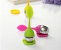 Orange Red Green Silicone SS Infuser Green Tea Strainer Bag