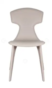 Italian minimalist white leather Ele side chairs