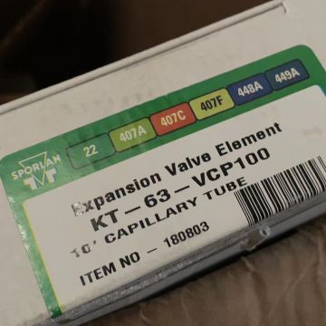 Sporlan KT-33-VCP100 KT-63-VCP100 R22 Solder Connections Thermostatic Expansion Valve Element