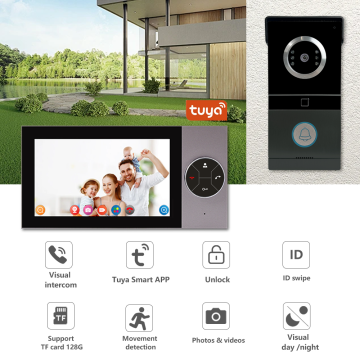 Smart WiFi Video Door Phone with Tuya App Remote Control, Talking Unlock, Recording, and Villa Compatibility