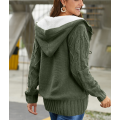 Womens Hooded Cardigans Button Outerwear