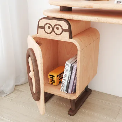 Cartoon Wooden Storage Study Table for Kids