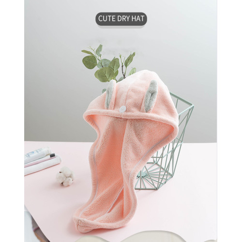 Thickened coral hair dryer towel shower cap