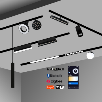 Sistema de iluminación de pista LED de aluminio ultra brillante personalizado - luces de pista magnética 2700-6500K