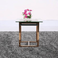 modern small metal side table with tempered galss