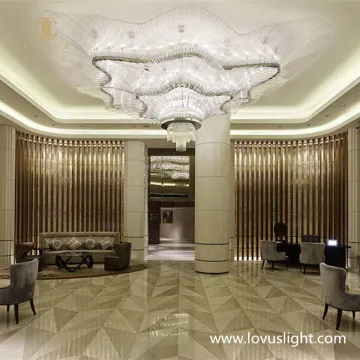White personalized creative shape hotel hall chandelier banquet hall custom chandelier