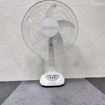 ISolfan Solar Powered Table Fan with Solar Panel, Light, and Rechargeable Battery