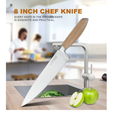 CUCHILLO DE 8 PULGADAS CON MANGO DE MADERA PAKKA