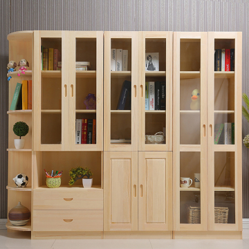 Gaya Prancis Besar Rak Buku Kayu Kayu Solid