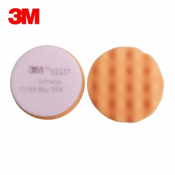 3M 02637 Finesse-it Buffing Pad, 3-3/4 in, Orange Foam White Loop, 10 per Inner, 50 per Case
