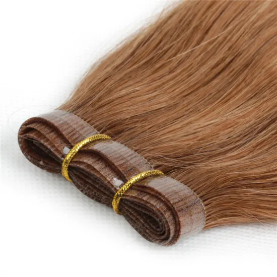 Seamless  Double Drawn  Indian Remy Hair Extension Hand Tied Skin Pu Weft