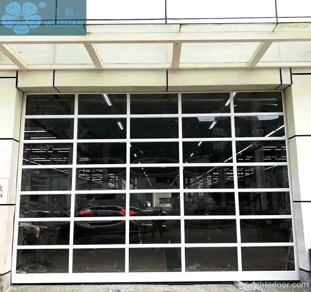Пълна прозрачна секционна алуминиева стъклена панела гаражна врата