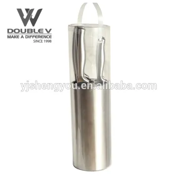 knife set with transparent block
