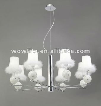 Modern fabric shade chandelier D1118A-8WH