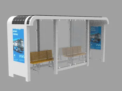Solar-powered bus stop