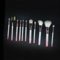 11 pcs Pink Marbled Handle Makeup Brush Set