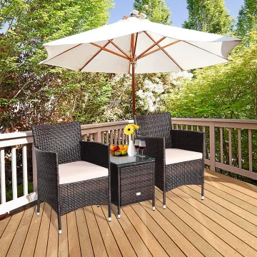 Hot Selling Bistro Set - 3 Piece Wicker Garden Furniture Sofa Set