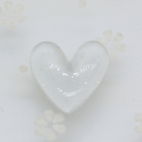 Light Color Transparent Flat Back Heart Shaped Resin Beads DIY Craft Decor Cabochon Phone Shell Scrapbook Ornaments