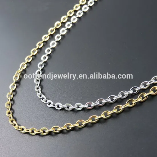 Gold silver rose gold 0.4mm Slim Stainless steel type pendant chains jewelry