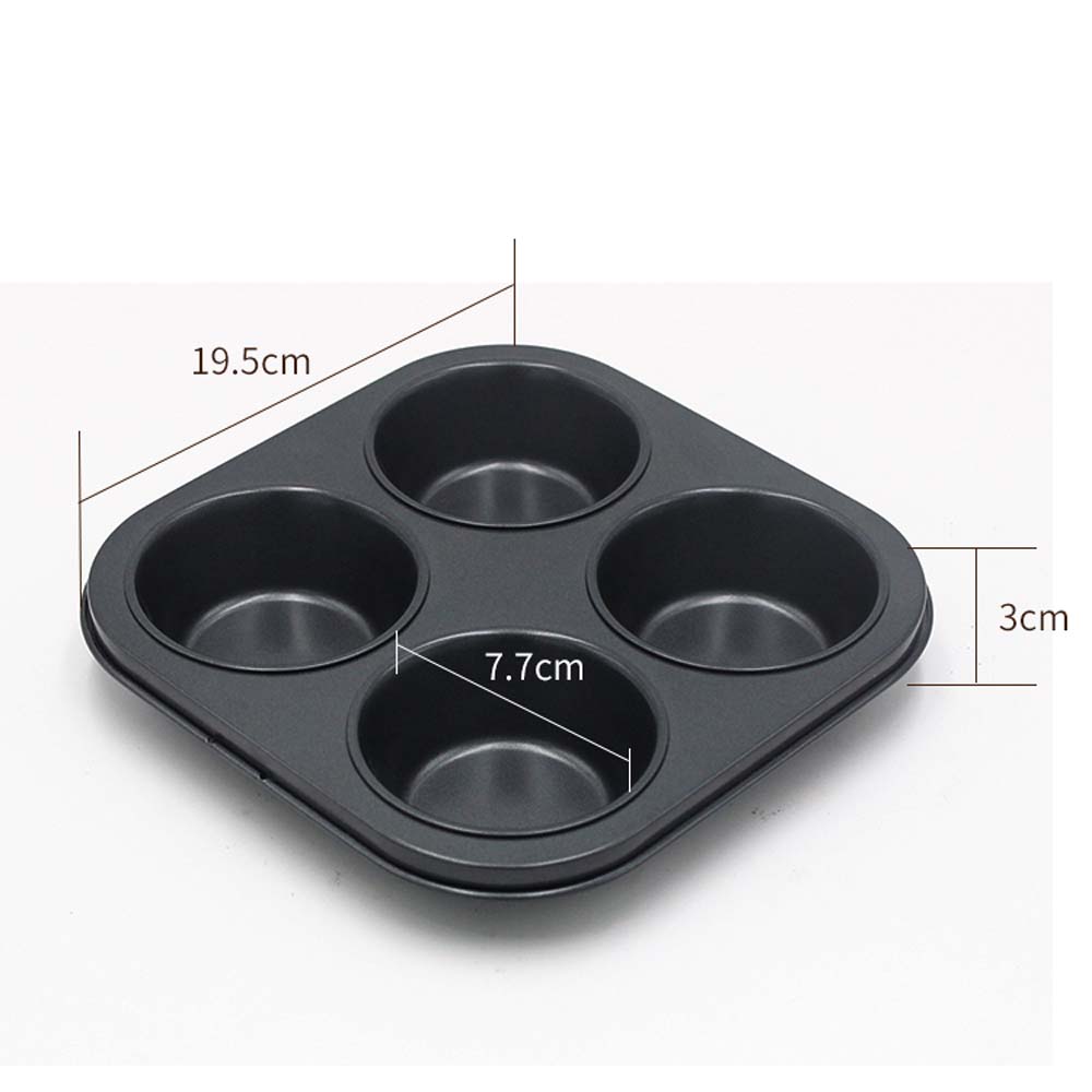 Panela de muffin com 4 xícaras de aço carbono antiaderente Bakeware