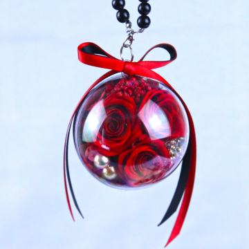 Wholesale Preserved Roses Acrylic Box Keychains for Valentine's Gifts
