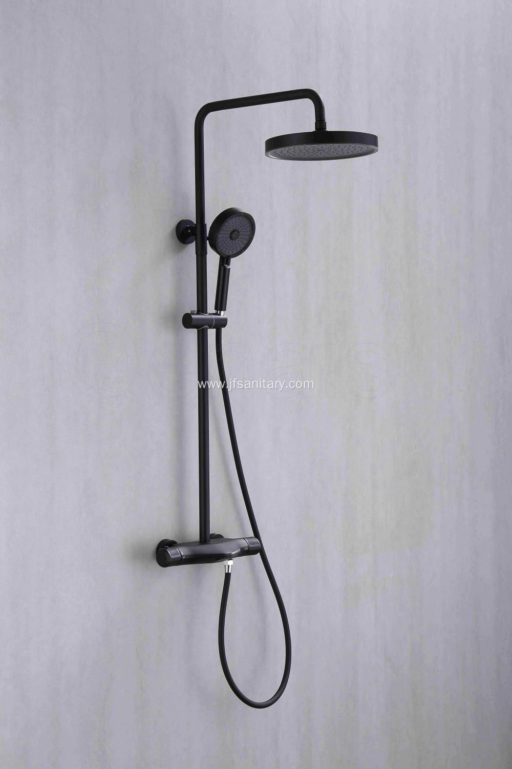 Stylish Thermostatic Shower Faucet Set Matte Black