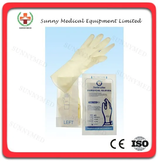 SY-L085 Guangzhou cheap latex examination surgical gloves