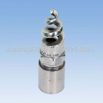 Cleaning mist eliminator spiral jet nozzle