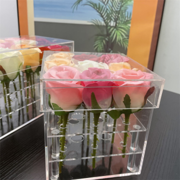 Wholesale 36 Holes High Quality Clear Acrylic Rose Flower Display Box - HOMESWEET