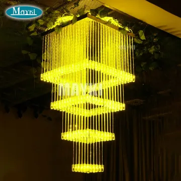 Colorful Pendant Indoor Tier Fiber Optic Chandelier Light