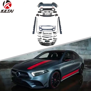 Kit body bumper mobil gaya A45 AMG berkualitas tinggi untuk benz w177 sedan 2019-2022