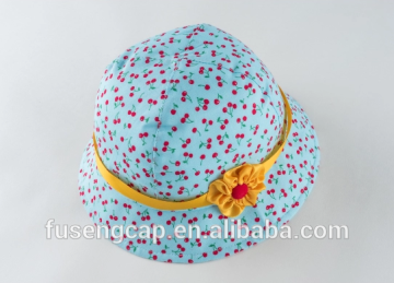 summer 100% cotton printed logo baby bucket cap