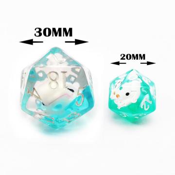 Übergroßer DND -Tierwürfel von Beton -Delphin, Riesen 7pcs Delphin Polyedral D &amp; D Dice Set, große Dungeons und Drachenwürfel großer Größe