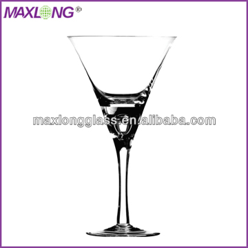 Mouth Blown Martini Glass with Bubbles