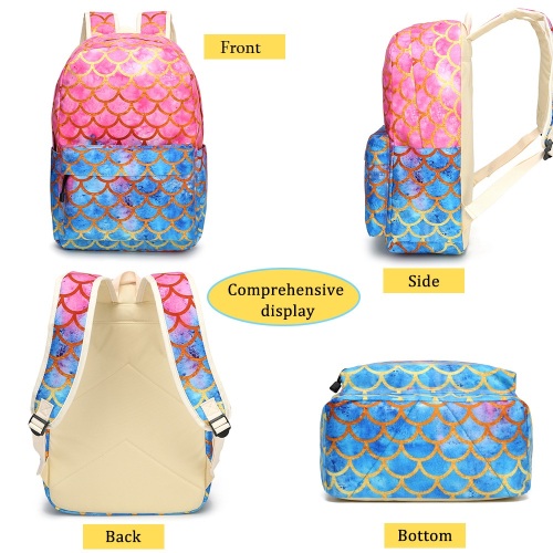 Atacado 3pcs Conjunto de mochila de meninas de estudantes primárias